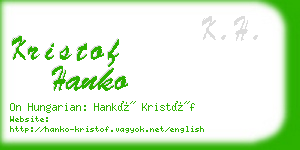 kristof hanko business card